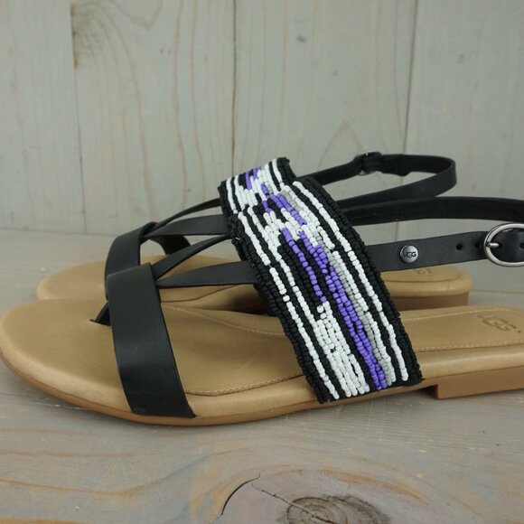 - UGG VERONA SERAPE BEADS  BOHO  beaded SANDALS  nib - Picture 3 of 10